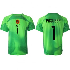 Nederland Remko Pasveer #1 Keeper Hjemmedrakt VM 2022 Kortermet